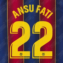 Ansu Fati 22 (OFFICIAL FC BARCELONA 2020/21 LA LIGA HOME NAME AND NUMBERING - PLAYER VERSION)